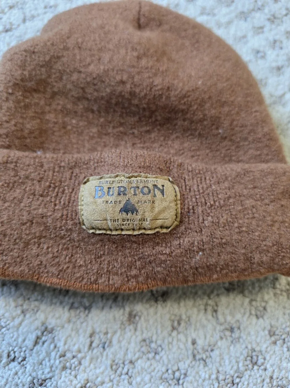 Burton Rust Brown Fold Cuff Knit Beanie
